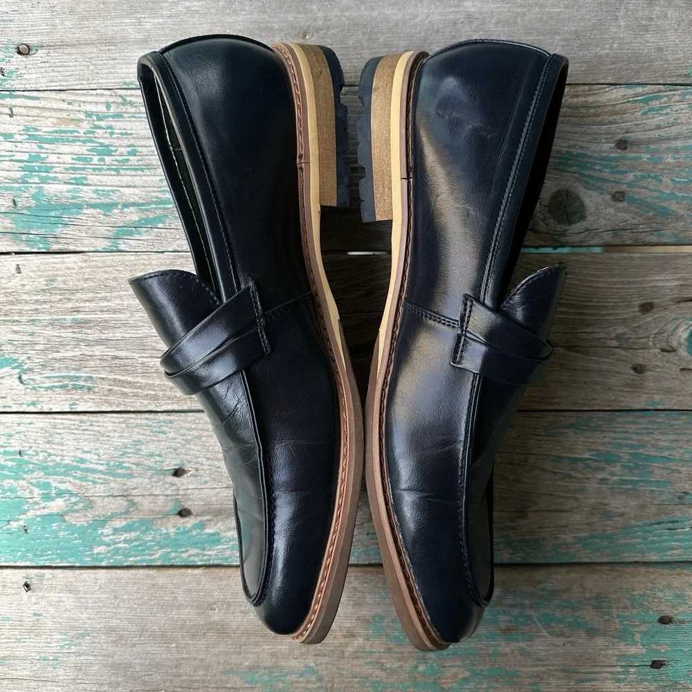 Todd Welsh  Pablo Loafer Dress Shoes Men's Size 10D US Navy Blue Leather 72652